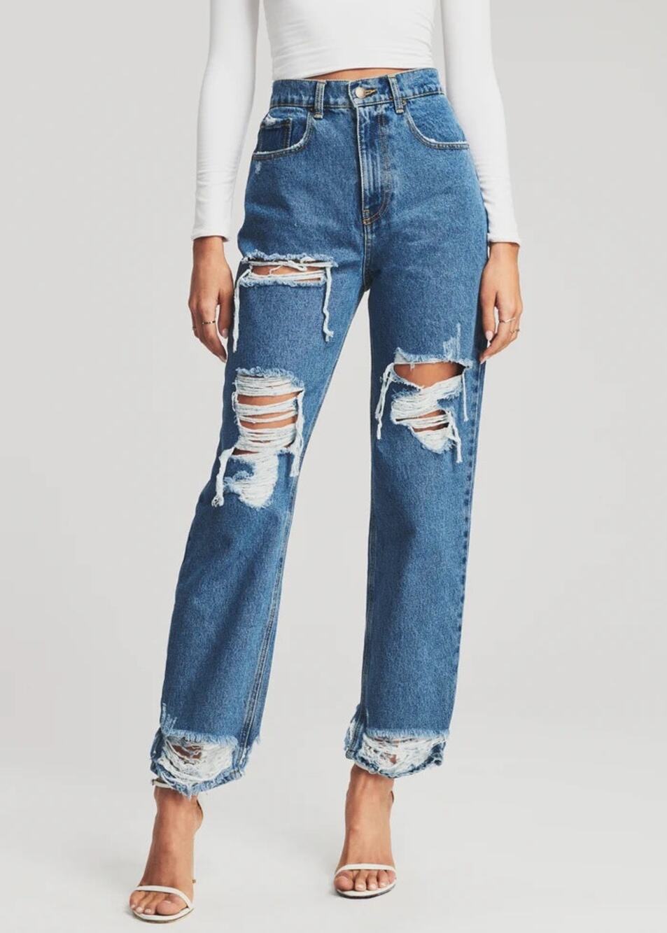 🗽 NWT Retrofete Maggie Super Distressed Jeans IT 24, US 27